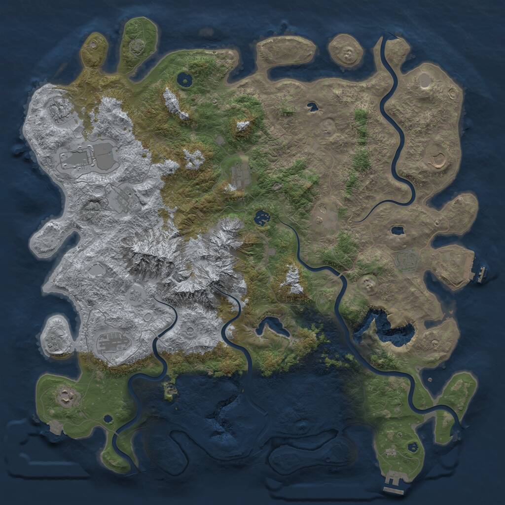 Rust Map: Procedural Map, Size: 5000, Seed: 204, 17 Monuments