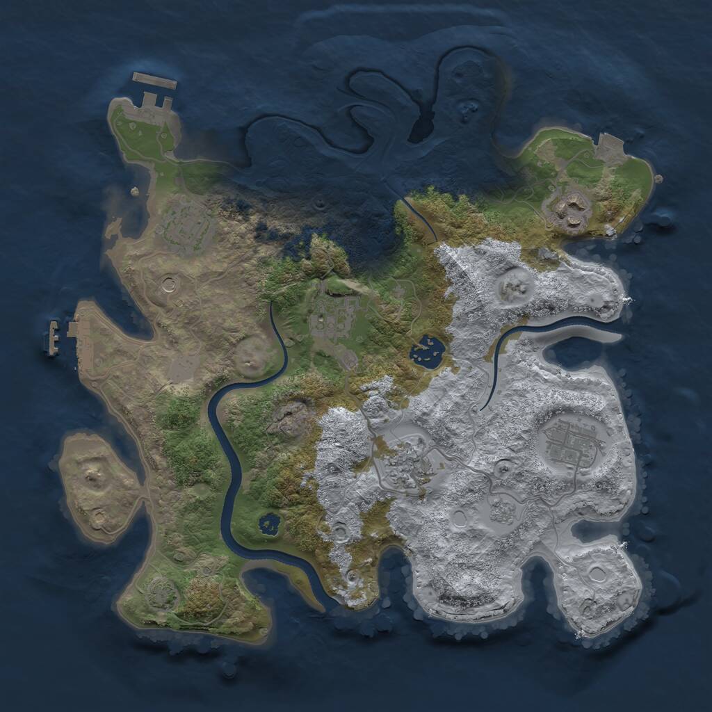 Rust Map: Procedural Map, Size: 3250, Seed: 712372, 12 Monuments