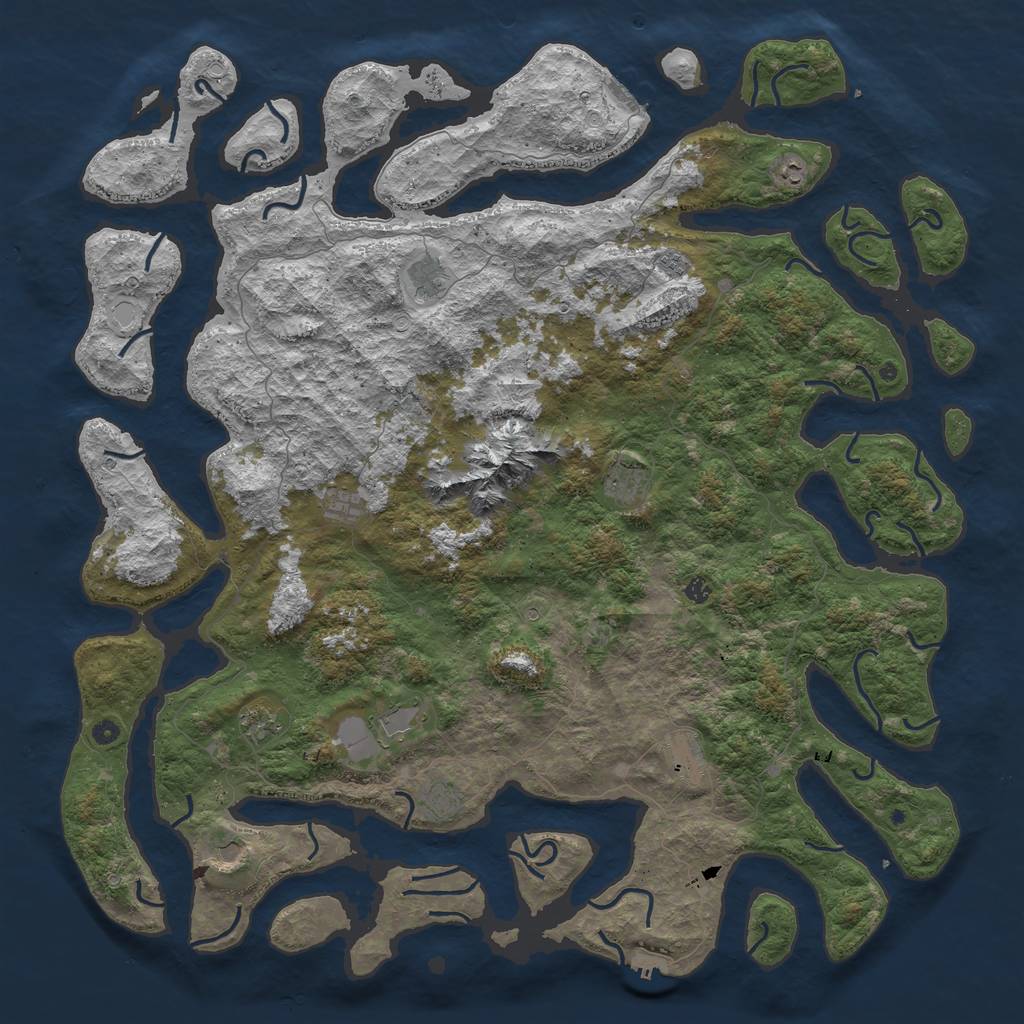 Rust Map: Procedural Map, Size: 6000, Seed: 420420, 19 Monuments
