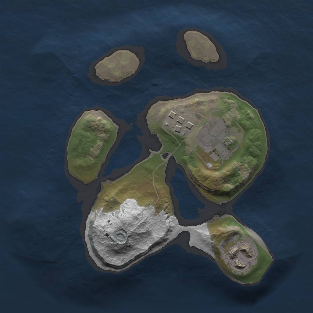 Rust Map: Barren, Size: 1750, Seed: 850, 5 Monuments