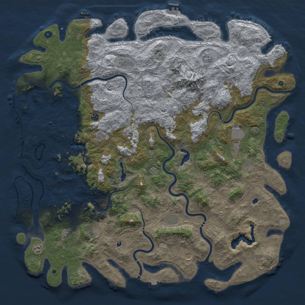 Rust Map: Procedural Map, Size: 6000, Seed: 683417, 17 Monuments