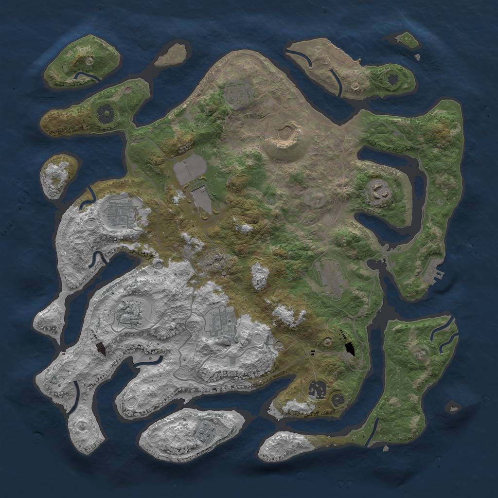Rust Map: Procedural Map, Size: 4000, Seed: 12314, 18 Monuments