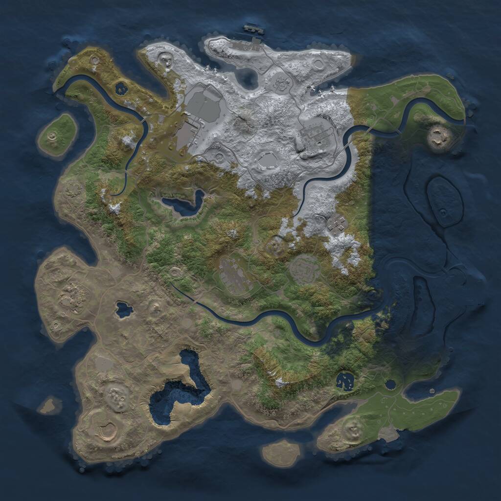 Rust Map: Procedural Map, Size: 4000, Seed: 1463203195, 15 Monuments