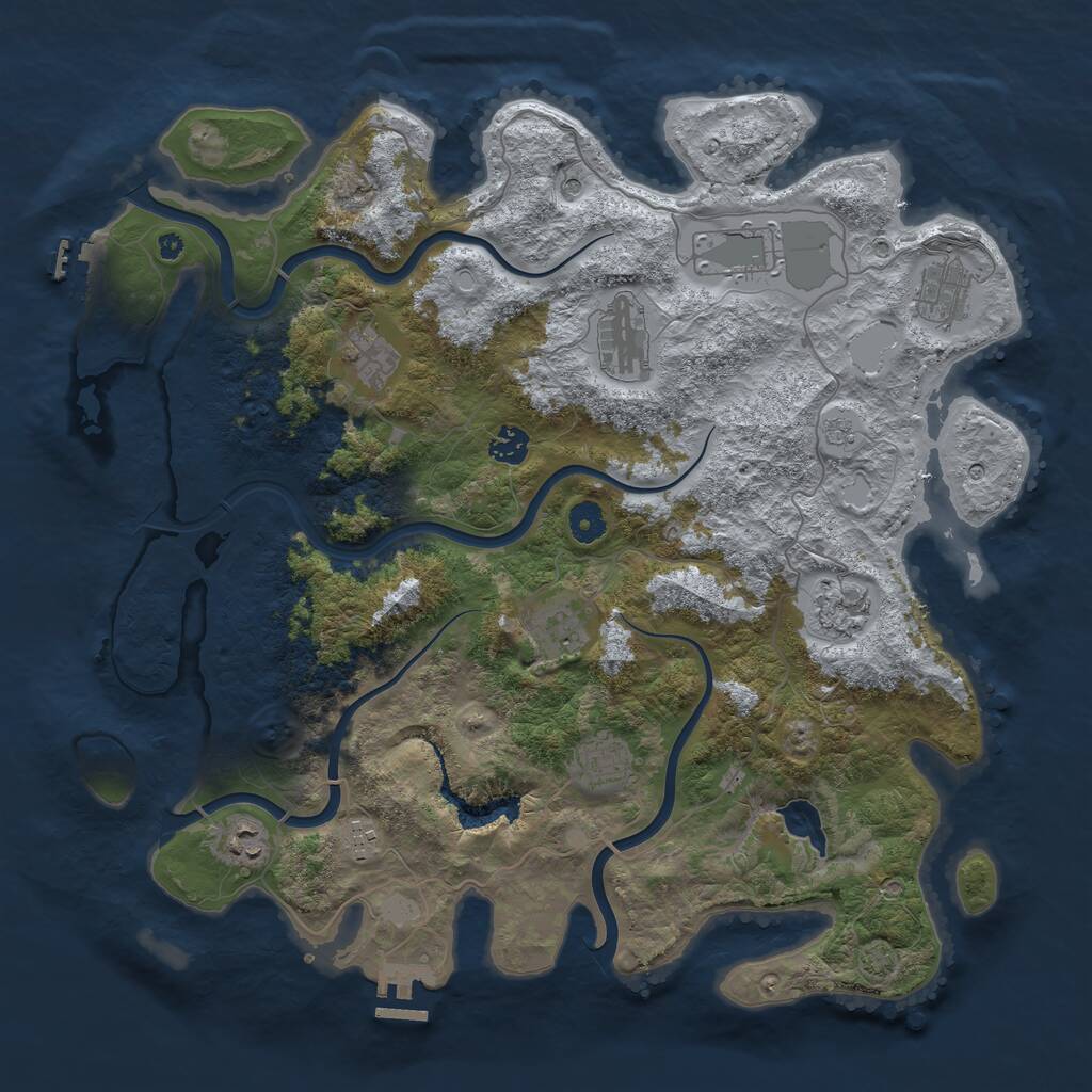 Rust Map: Procedural Map, Size: 4200, Seed: 8115464, 16 Monuments