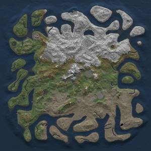 Thumbnail Rust Map: Procedural Map, Size: 5000, Seed: 294669735, 18 Monuments