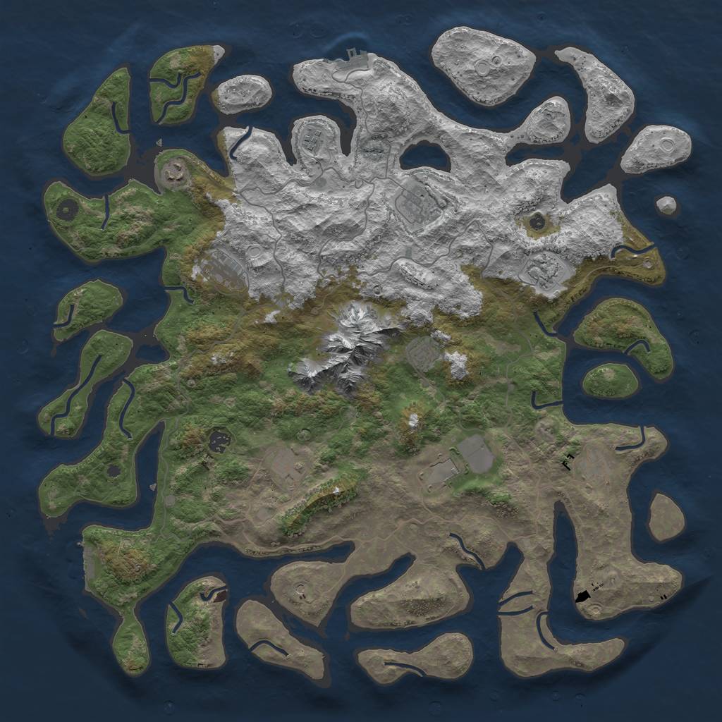 Rust Map: Procedural Map, Size: 5000, Seed: 294669735, 18 Monuments