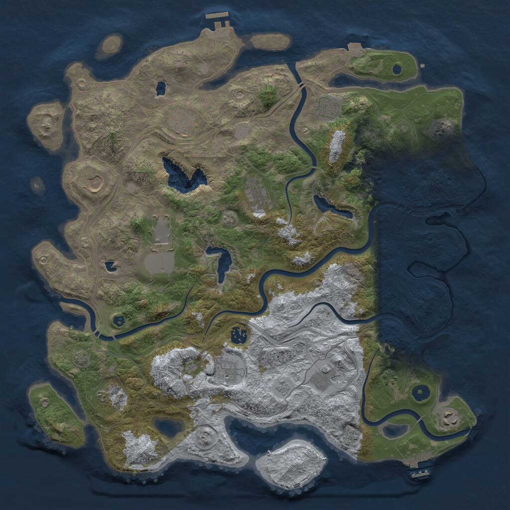 Rust Map: Procedural Map, Size: 4500, Seed: 20218870, 17 Monuments