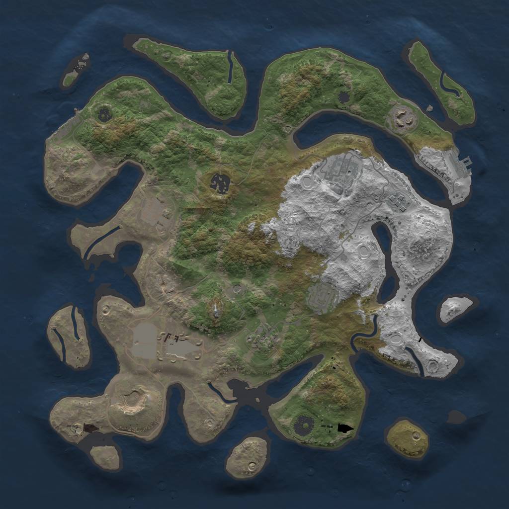 Rust Map: Procedural Map, Size: 3783, Seed: 69696969, 17 Monuments