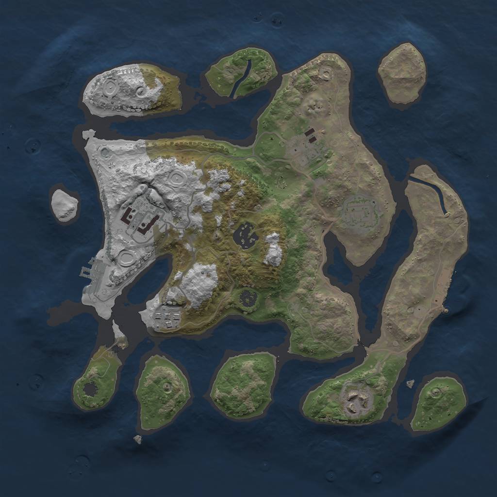Rust Map: Procedural Map, Size: 3000, Seed: 5376321, 13 Monuments