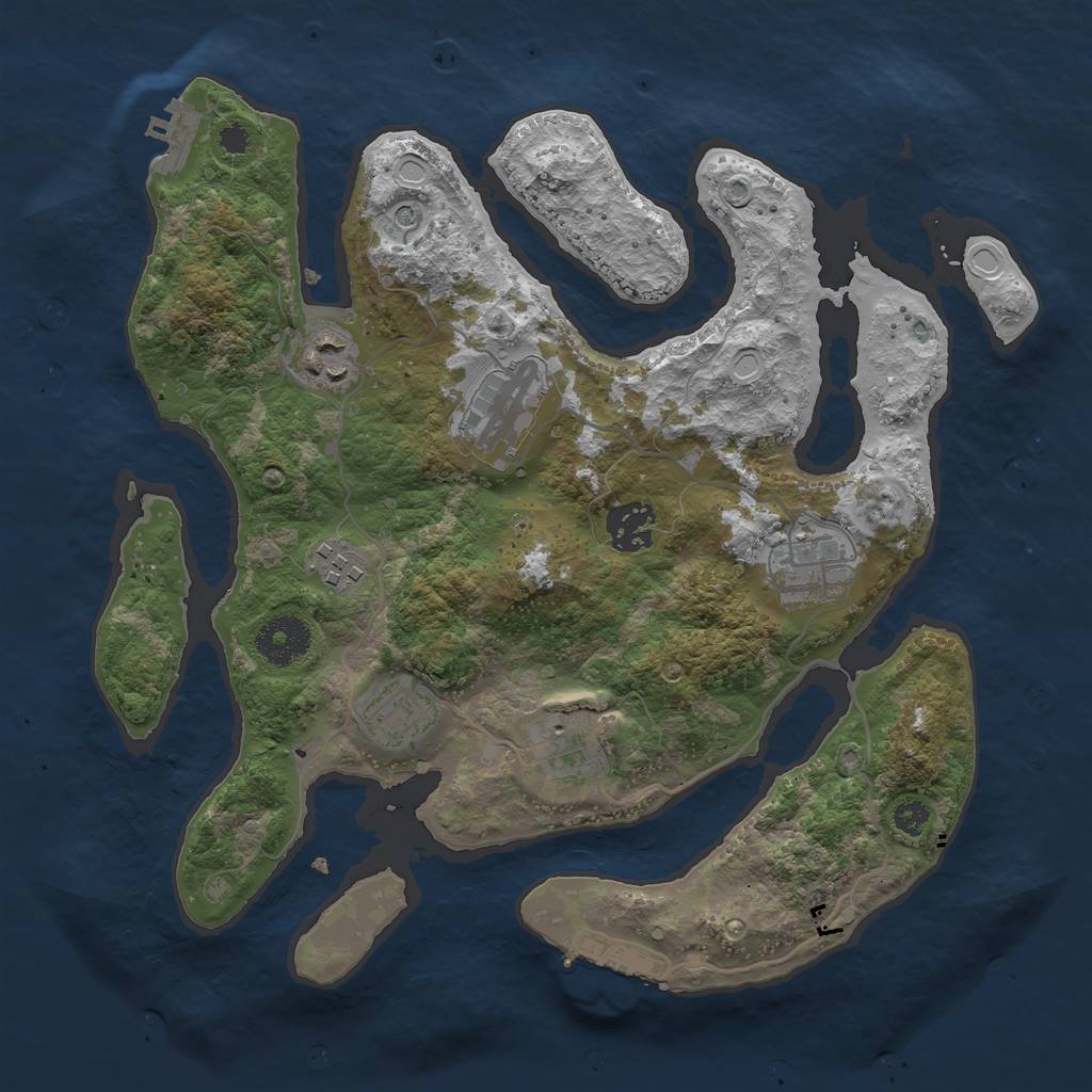 Rust Map: Procedural Map, Size: 3200, Seed: 6376321, 15 Monuments