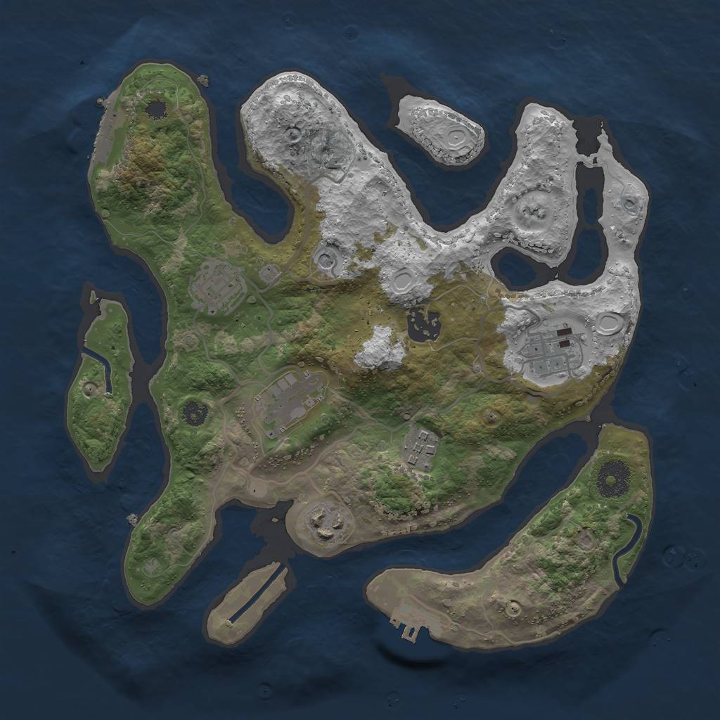 Rust Map: Procedural Map, Size: 3000, Seed: 6376321, 14 Monuments