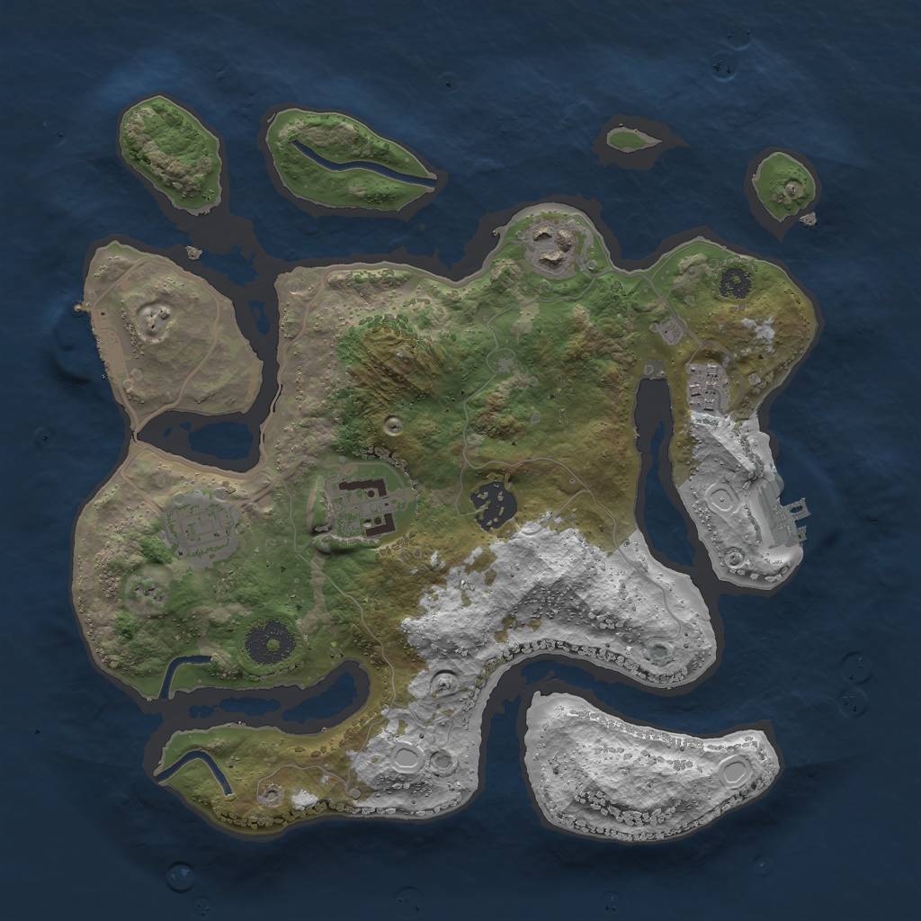 Rust Map: Procedural Map, Size: 3000, Seed: 179713473, 12 Monuments