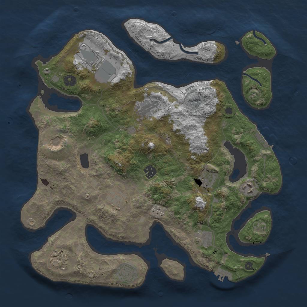 Rust Map: Procedural Map, Size: 3700, Seed: 454273568, 19 Monuments