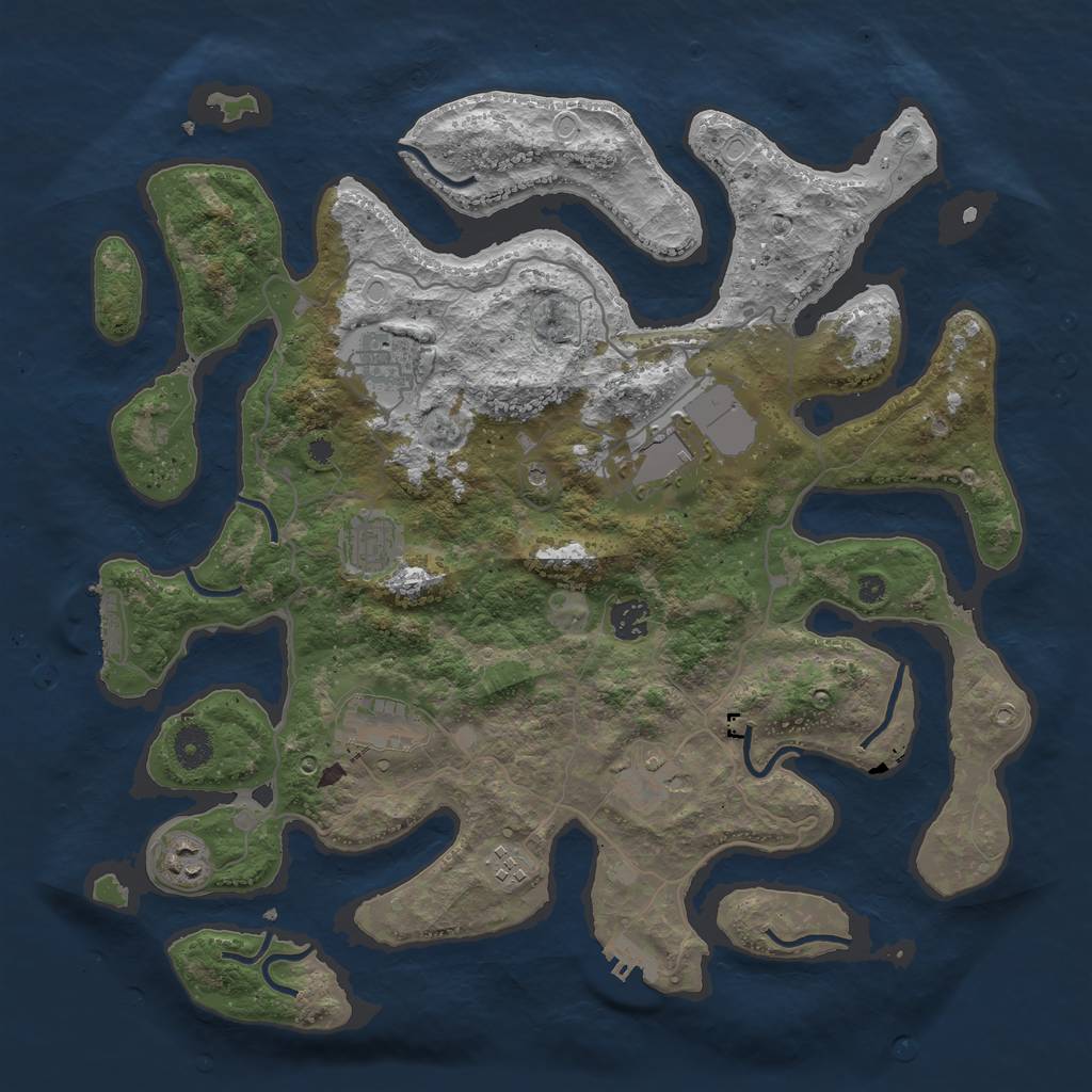 Rust Map: Procedural Map, Size: 4000, Seed: 567073551, 16 Monuments