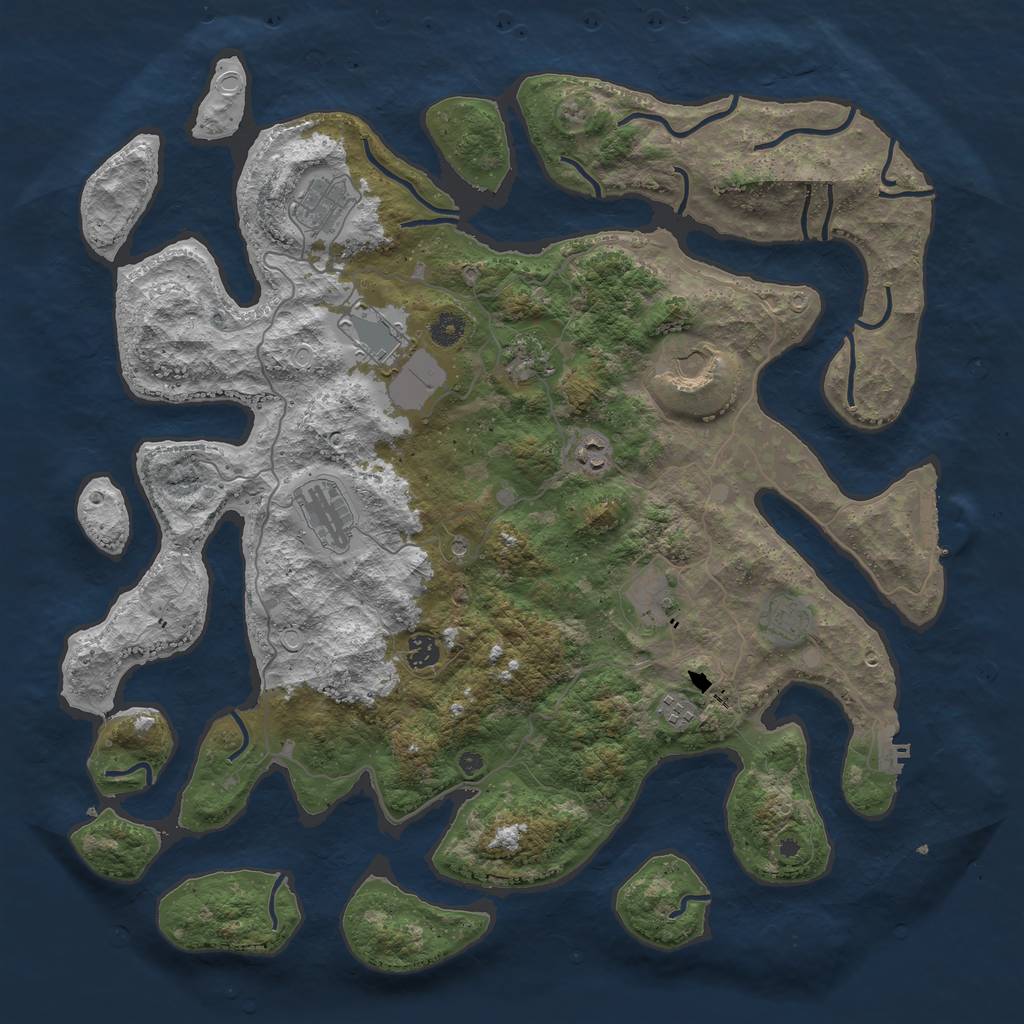 Rust Map: Procedural Map, Size: 4500, Seed: 2425666, 18 Monuments