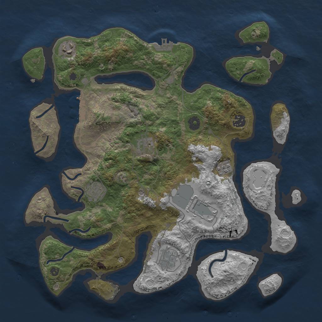 Rust Map: Procedural Map, Size: 3700, Seed: 1137, 15 Monuments