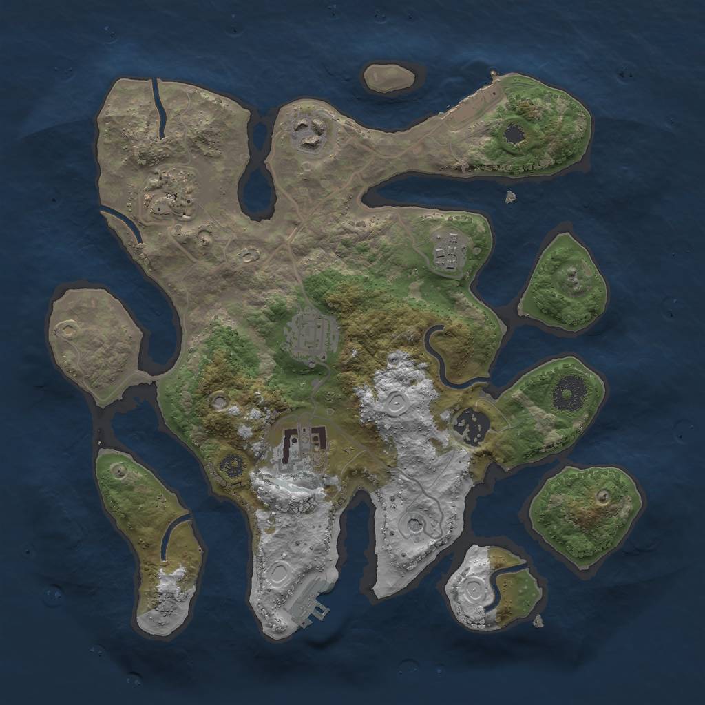 Rust Map: Procedural Map, Size: 3000, Seed: 670, 14 Monuments