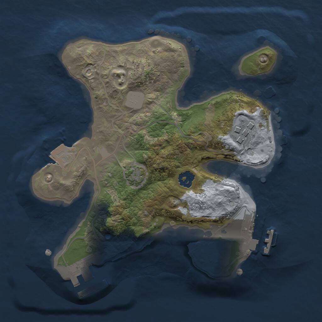 Rust Map: Procedural Map, Size: 2000, Seed: 922894458, 5 Monuments
