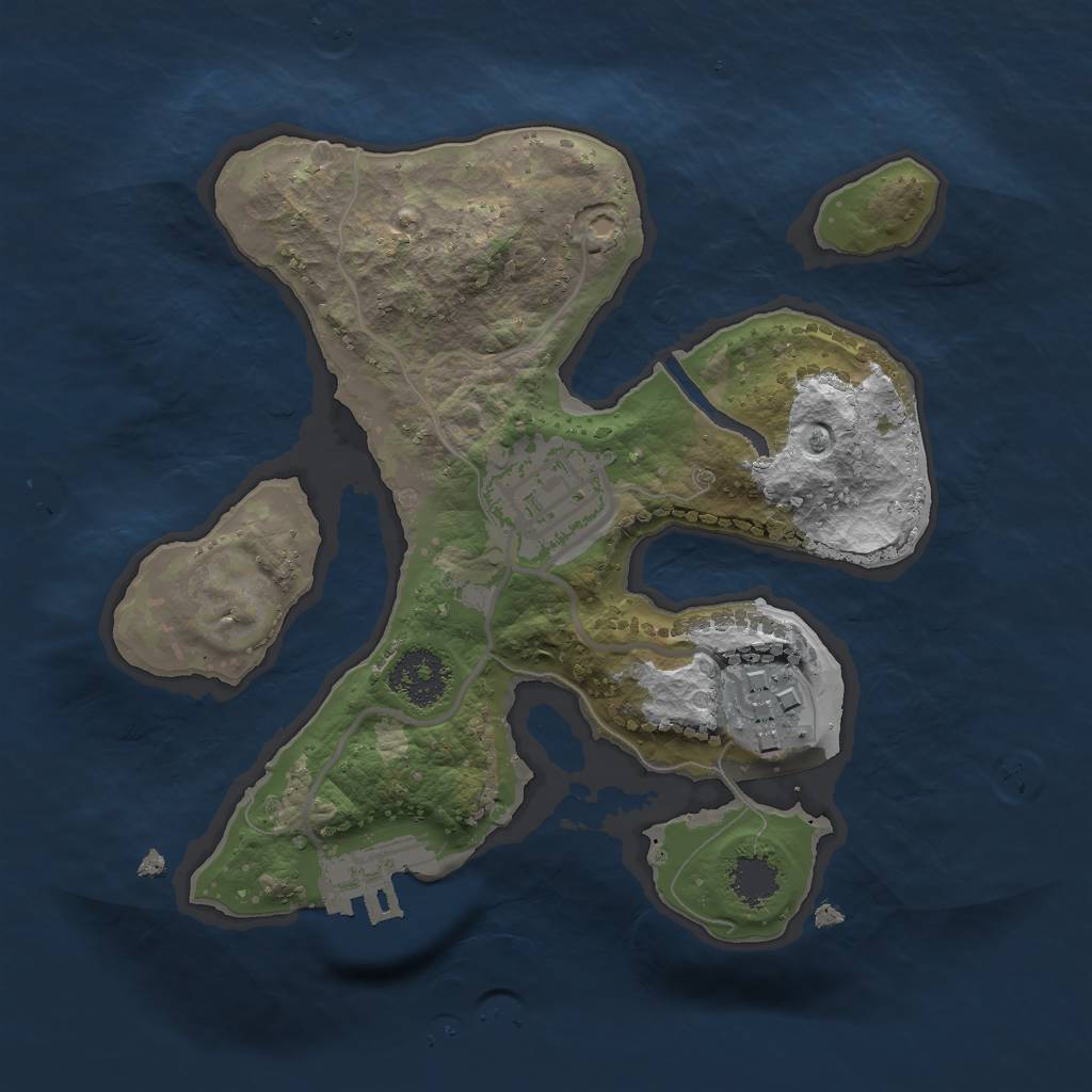 Rust Map: Procedural Map, Size: 2000, Seed: 922894458, 8 Monuments