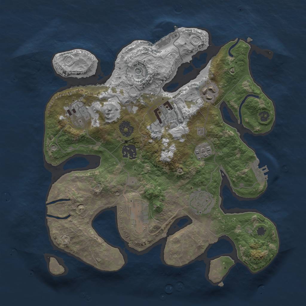 Rust Map: Procedural Map, Size: 3000, Seed: 1456117770, 15 Monuments