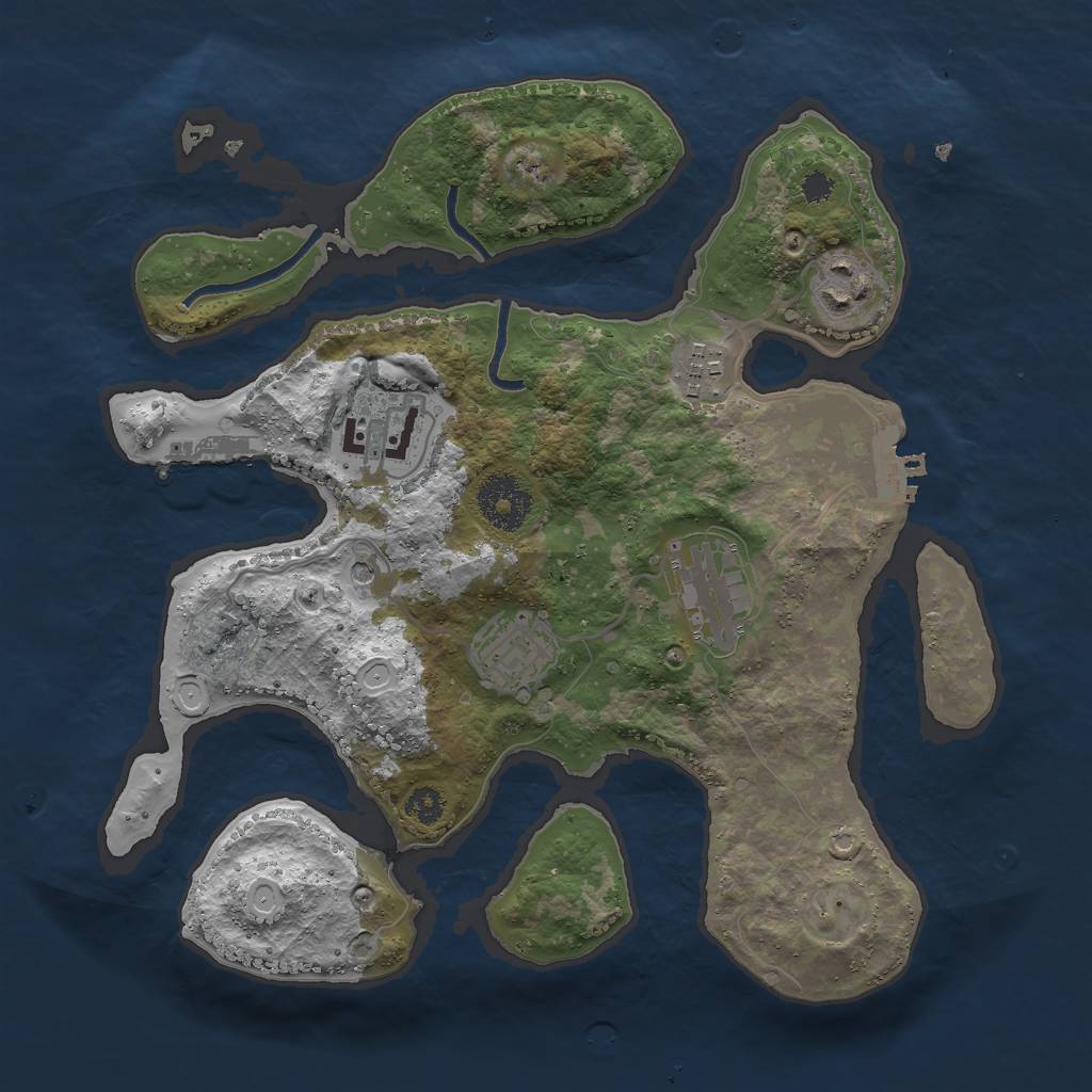 Rust Map: Procedural Map, Size: 3000, Seed: 5403448, 13 Monuments