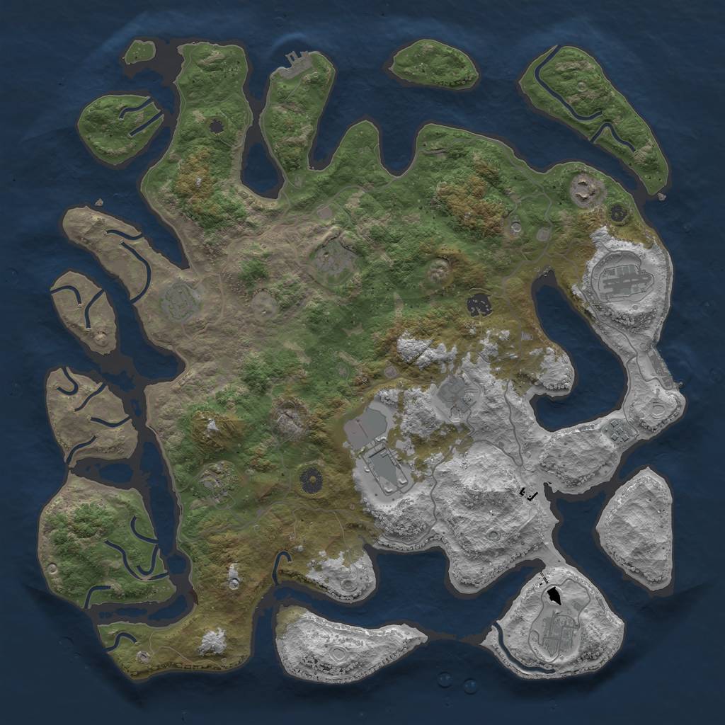 Rust Map: Procedural Map, Size: 4500, Seed: 179713473, 18 Monuments