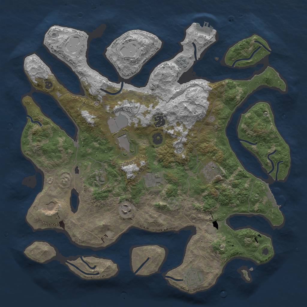 Rust Map: Procedural Map, Size: 4000, Seed: 1604174108, 17 Monuments