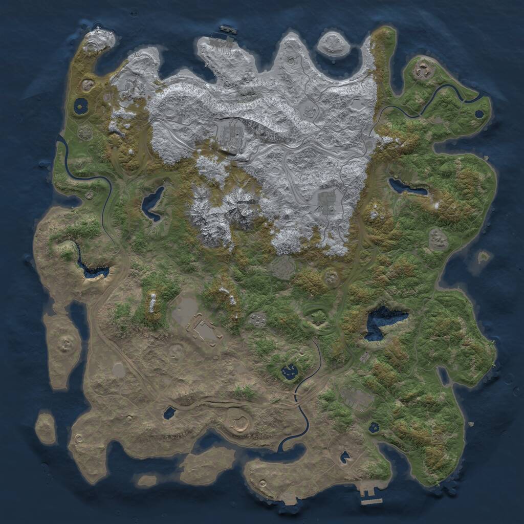 Rust Map: Procedural Map, Size: 5000, Seed: 301286996, 16 Monuments