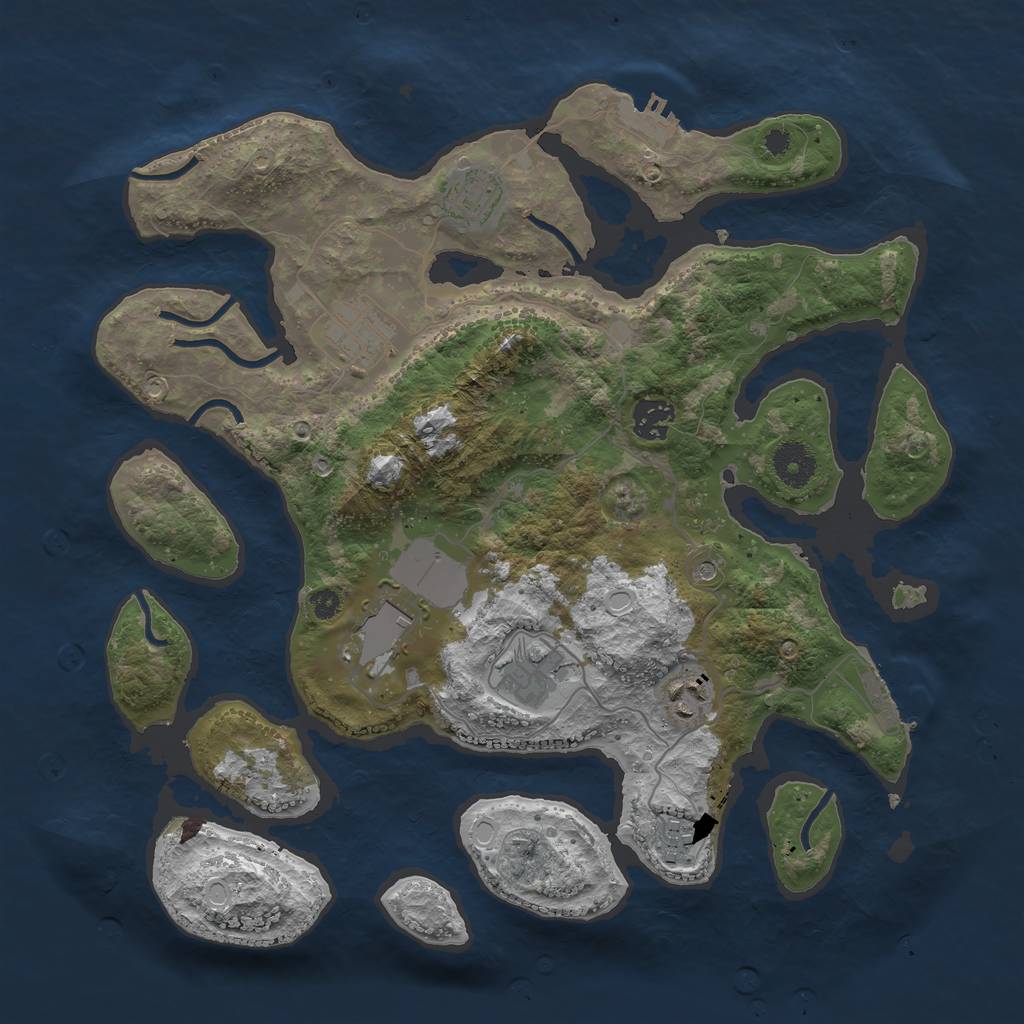 Rust Map: Procedural Map, Size: 3600, Seed: 140488000, 15 Monuments
