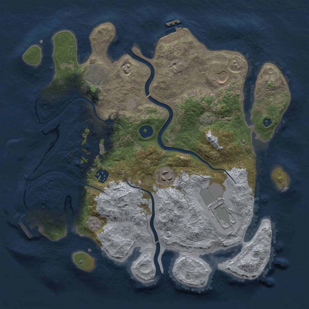 Rust Map: Procedural Map, Size: 3500, Seed: 2147, 13 Monuments