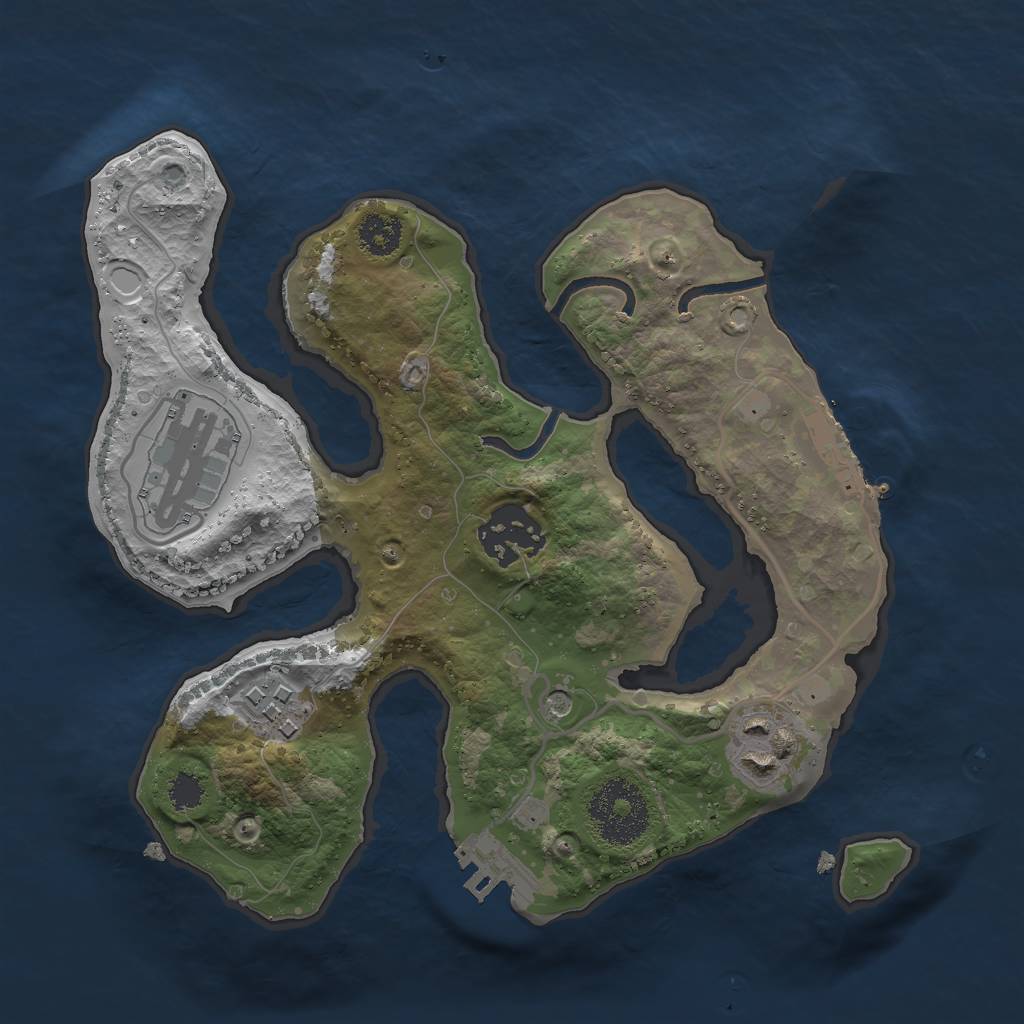Rust Map: Procedural Map, Size: 2468, Seed: 1333077036, 12 Monuments
