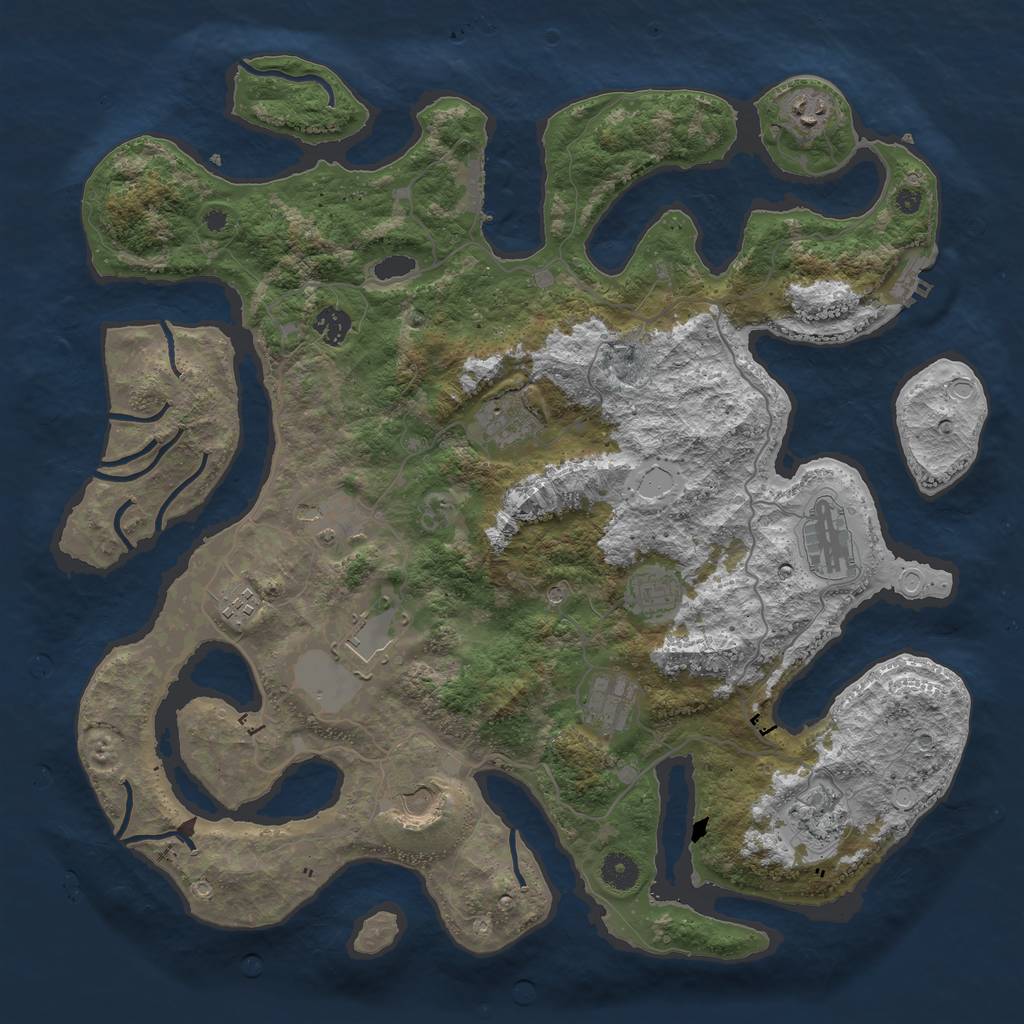 Rust Map: Procedural Map, Size: 4200, Seed: 971331264, 19 Monuments