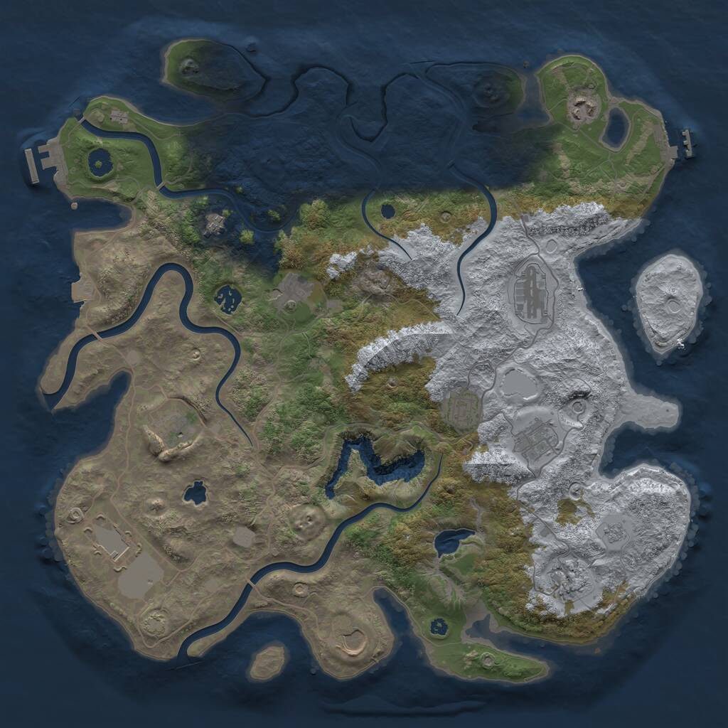 Rust Map: Procedural Map, Size: 4200, Seed: 971331264, 17 Monuments