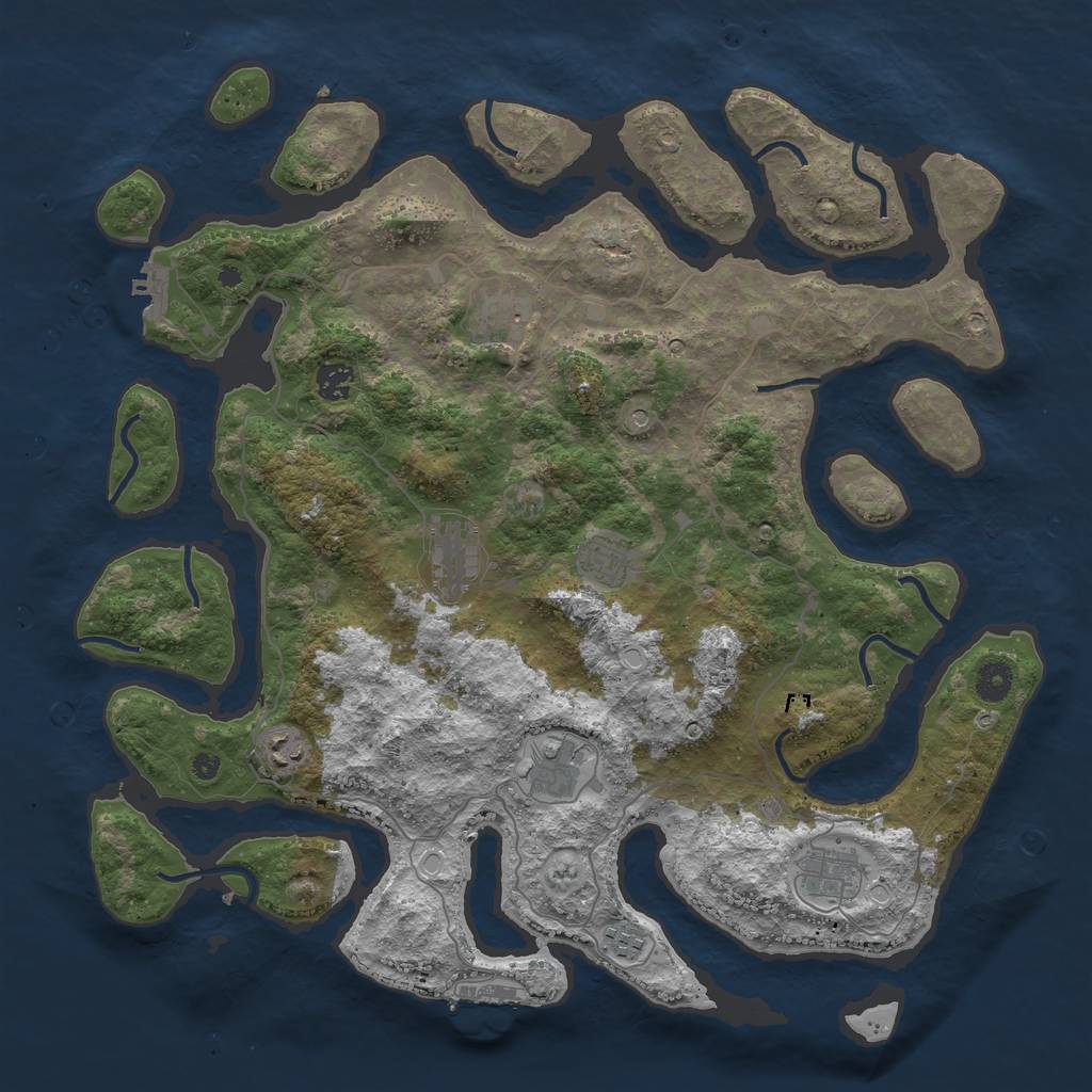 Rust Map: Procedural Map, Size: 4200, Seed: 1331548592, 16 Monuments