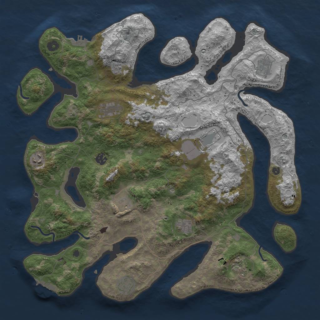 Rust Map: Procedural Map, Size: 4250, Seed: 26607, 18 Monuments