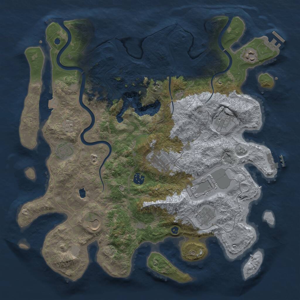 Rust Map: Procedural Map, Size: 4000, Seed: 1029897, 15 Monuments
