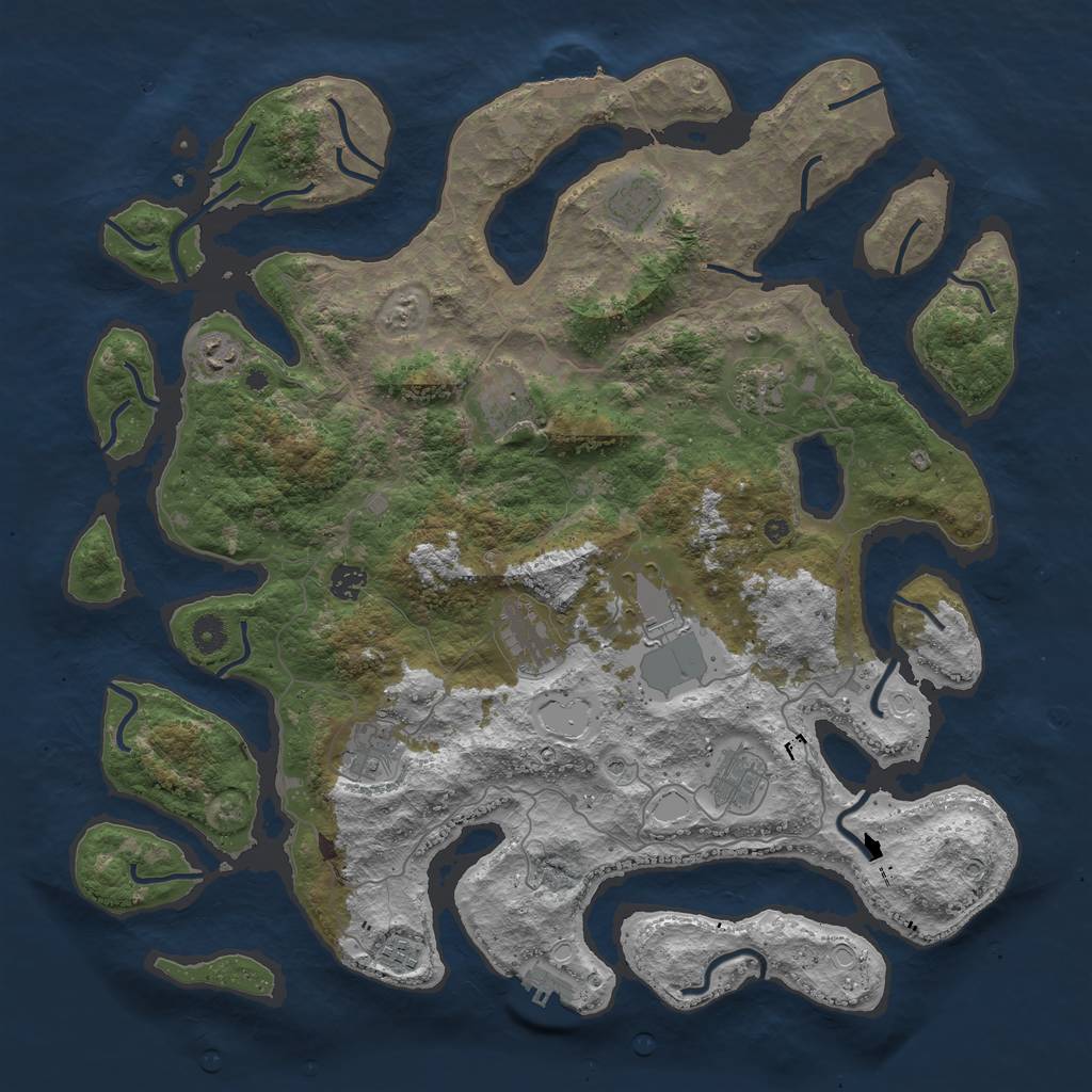 Rust Map: Procedural Map, Size: 4500, Seed: 46022039, 18 Monuments