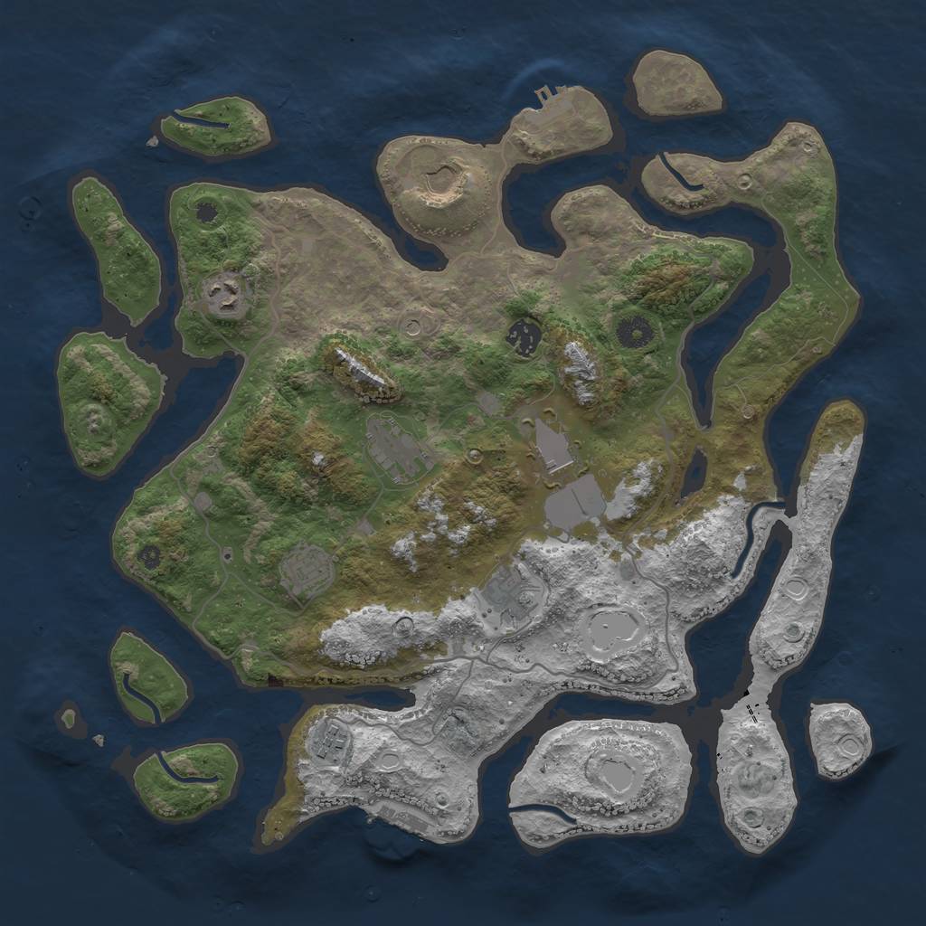 Rust Map: Procedural Map, Size: 4000, Seed: 1274340265, 16 Monuments