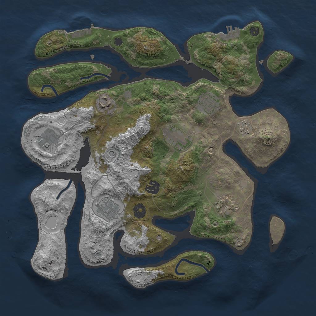 Rust Map: Procedural Map, Size: 3400, Seed: 2950, 16 Monuments