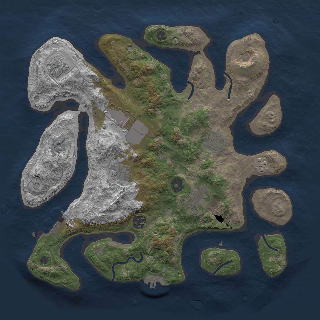 Rust Map: Procedural Map, Size: 3500, Seed: 1820994170, 16 Monuments