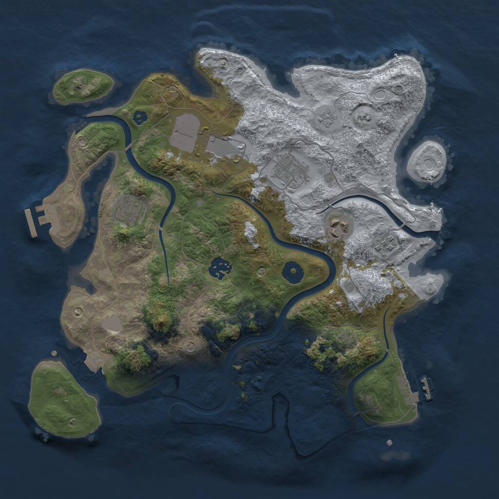 Rust Map: Procedural Map, Size: 3500, Seed: 1963064874, 12 Monuments