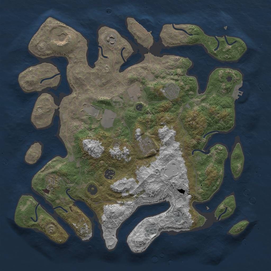 Rust Map: Procedural Map, Size: 4000, Seed: 346024840, 17 Monuments