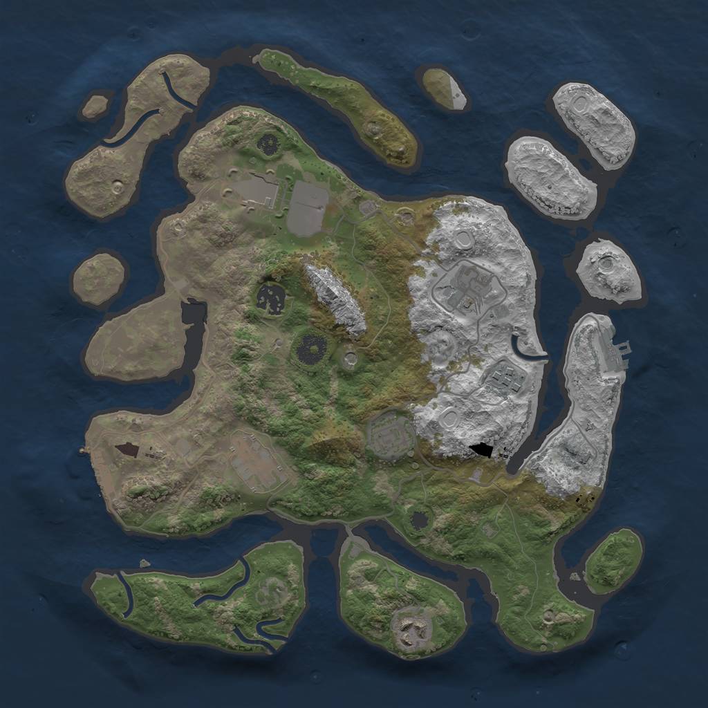 Rust Map: Procedural Map, Size: 3500, Seed: 924815, 15 Monuments