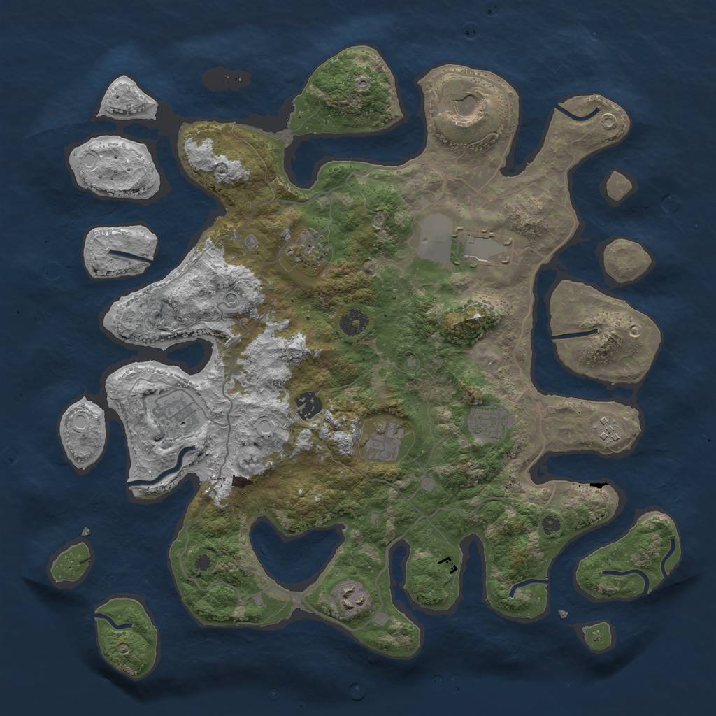 Rust Map: Procedural Map, Size: 4000, Seed: 2192021, 15 Monuments