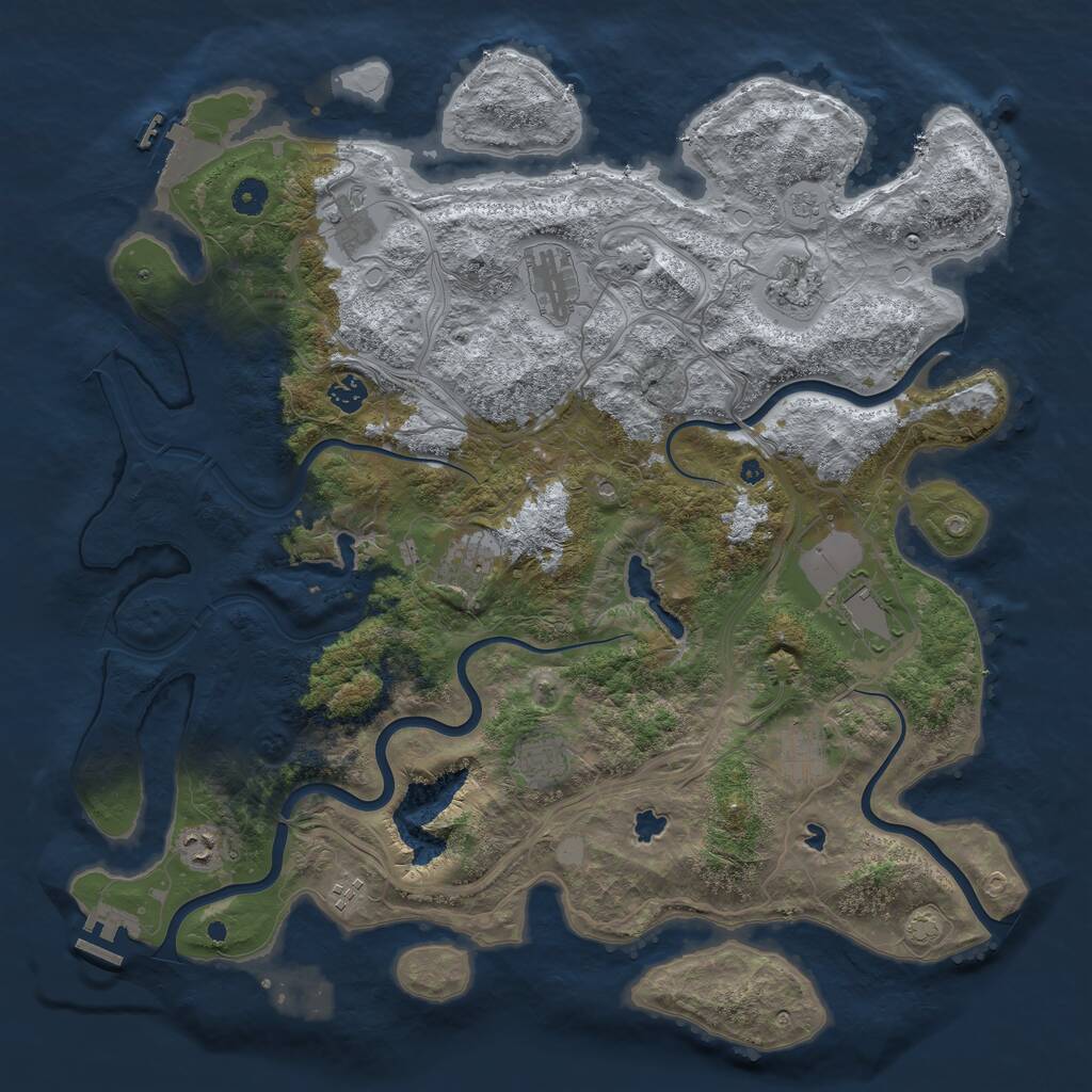Rust Map: Procedural Map, Size: 4500, Seed: 121009418, 16 Monuments