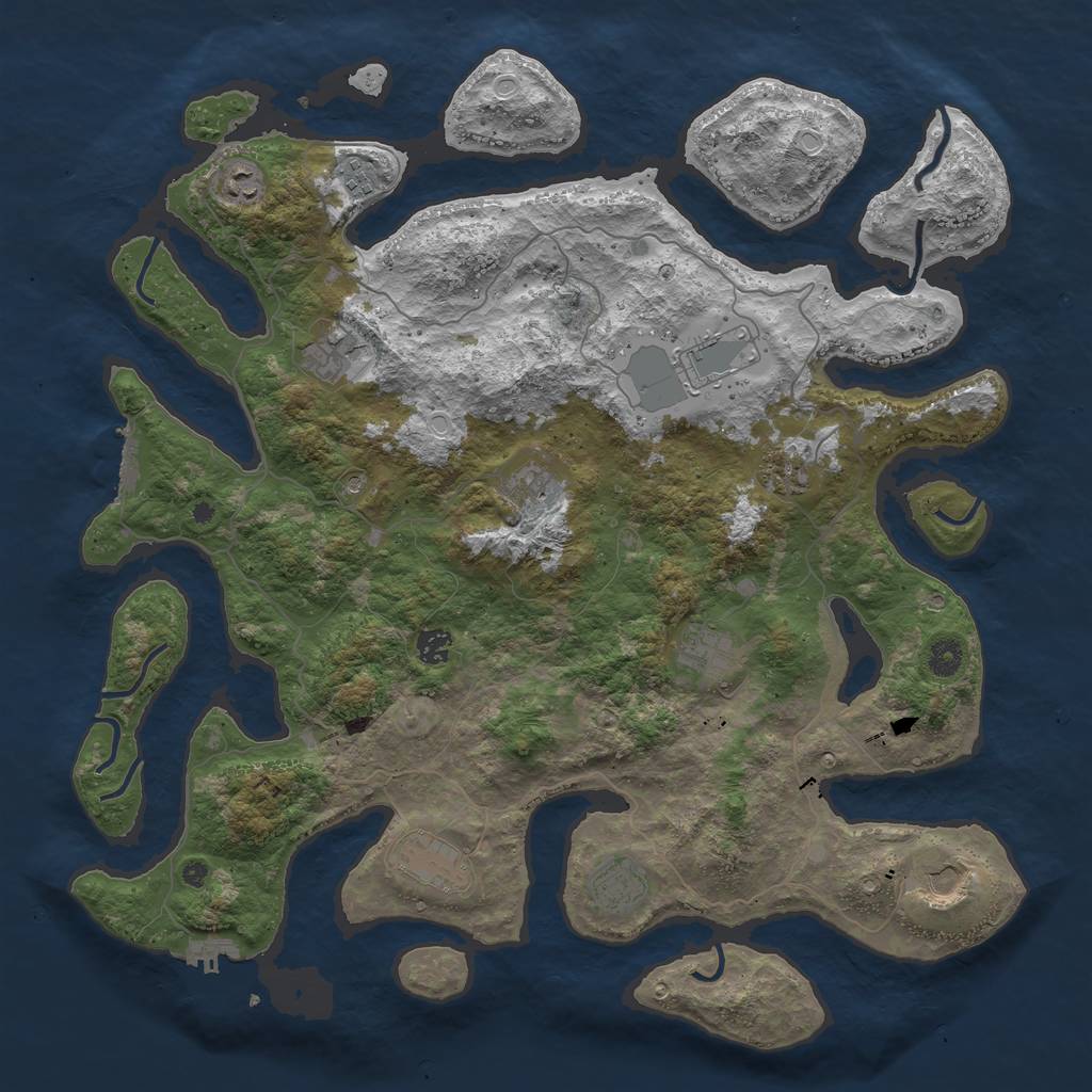 Rust Map: Procedural Map, Size: 4500, Seed: 121009418, 19 Monuments