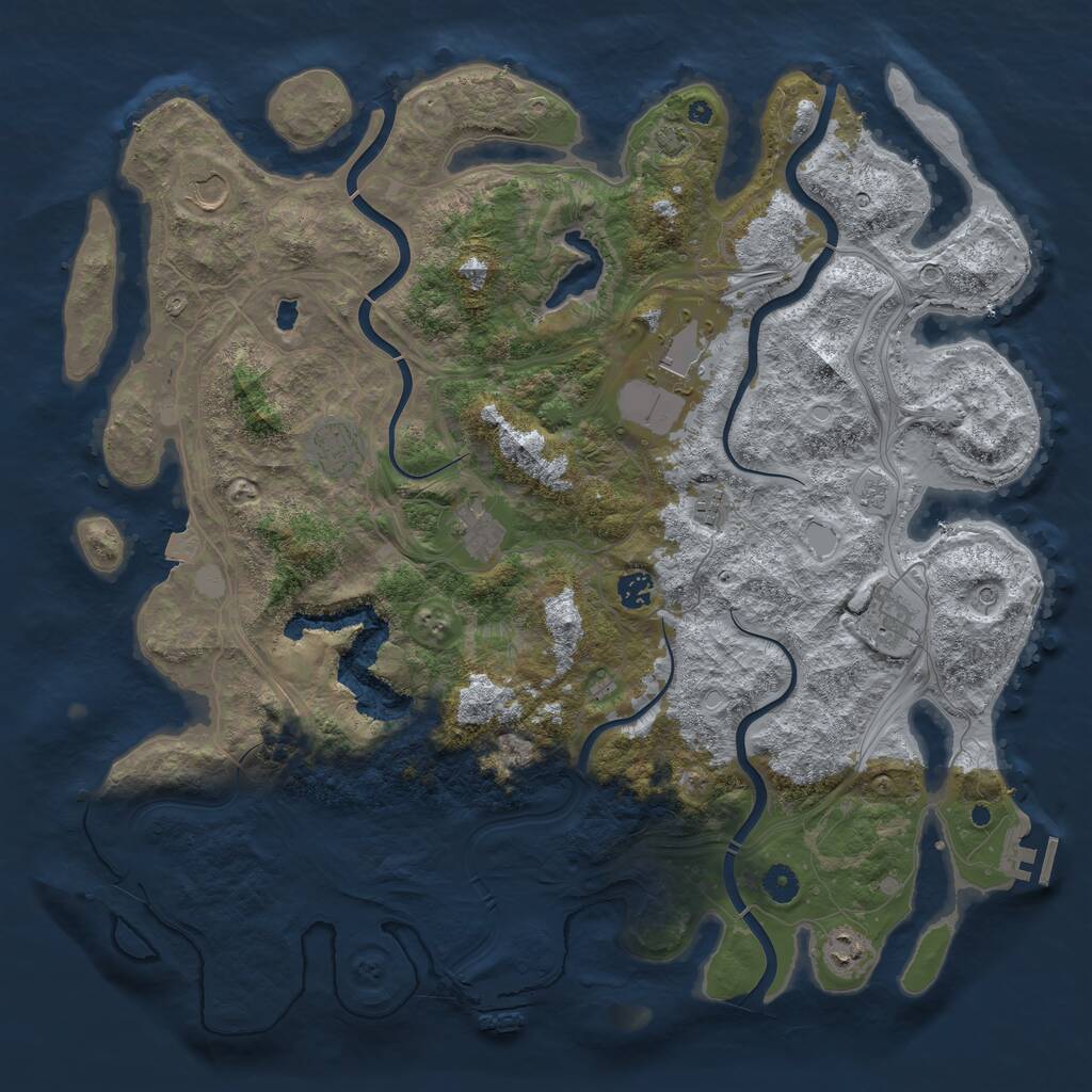 Rust Map: Procedural Map, Size: 4499, Seed: 45824, 14 Monuments