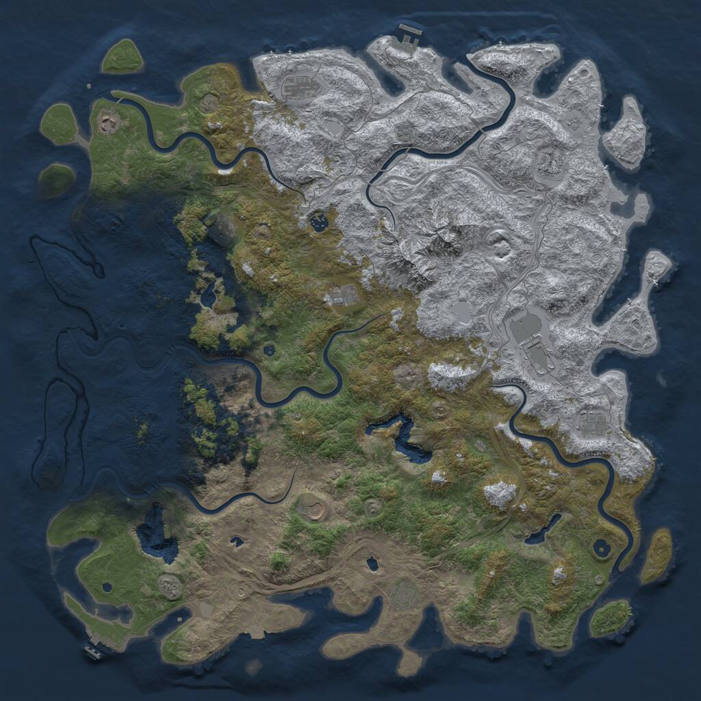 Rust Map: Procedural Map, Size: 6000, Seed: 1091939, 17 Monuments