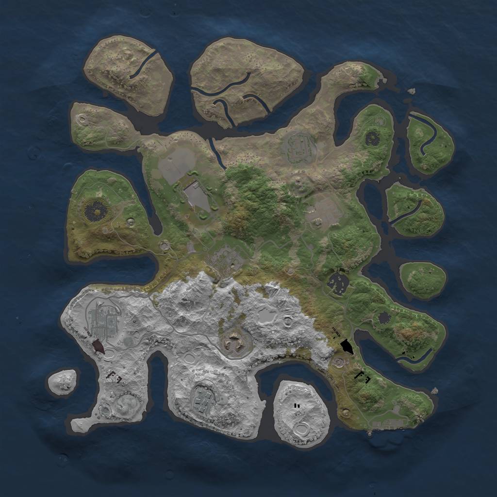 Rust Map: Procedural Map, Size: 3500, Seed: 1505762, 15 Monuments