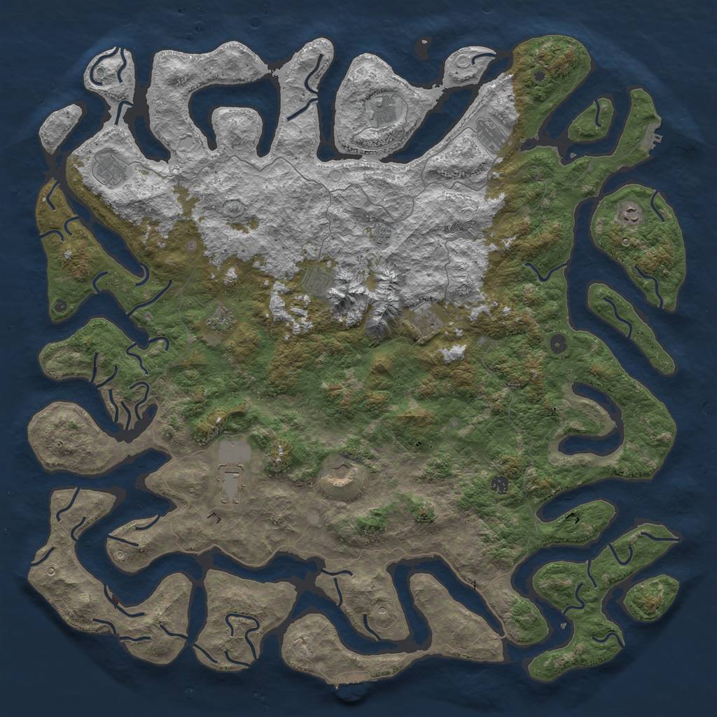 Rust Map: Procedural Map, Size: 5890, Seed: 1939162174, 19 Monuments